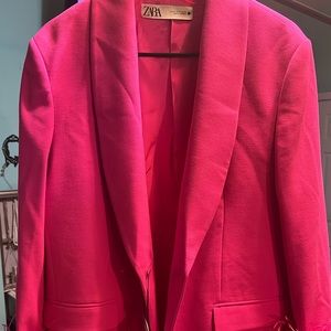Pink Zara Feather Blazer